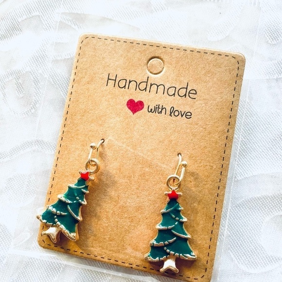 NWT Lot of 2 Festive Drop Earrings – Candy Cane & Christmas Tree Holiday Set - Picture 3 of 14